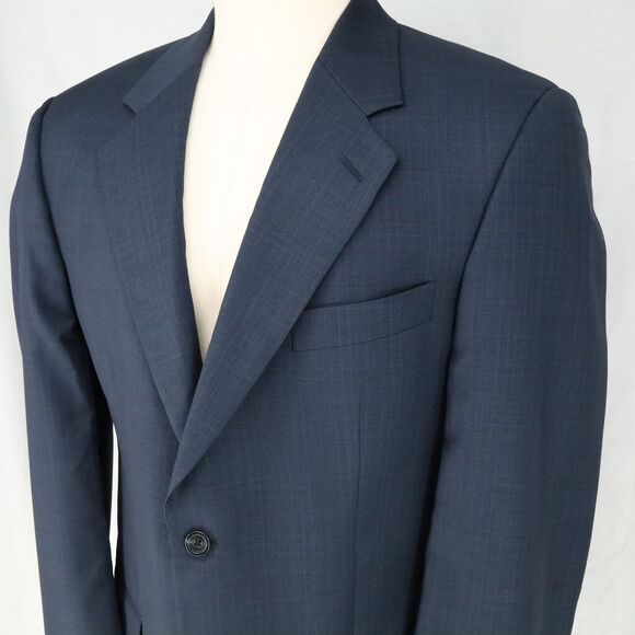 John W Nordstrom Sport Coat Mens 44R Blue Plaid Jacket Wool Reda Super 120s - Picture 8 of 16